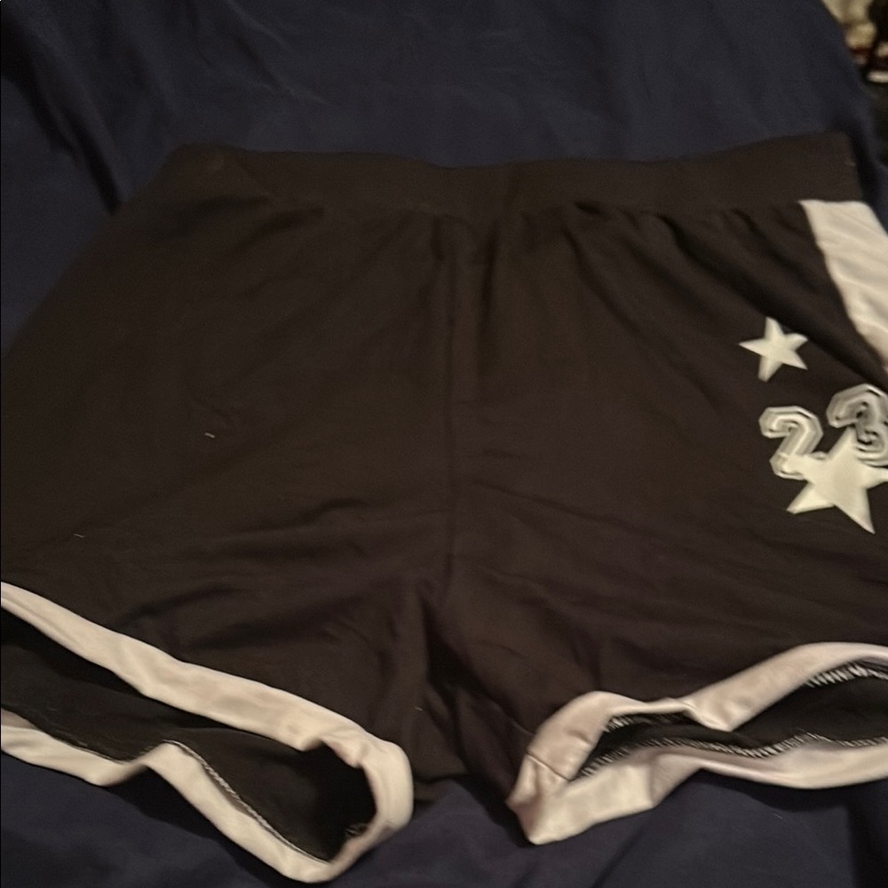 Women's Black and White Athletic Shorts